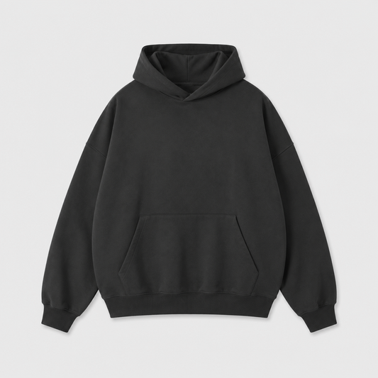 Oversized Organic Luxe Fleece Hoodie Production Sample