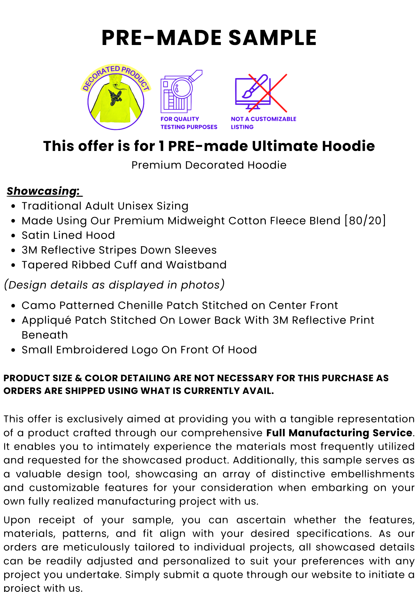 Ultimate Pre-Made Hoodie Sample