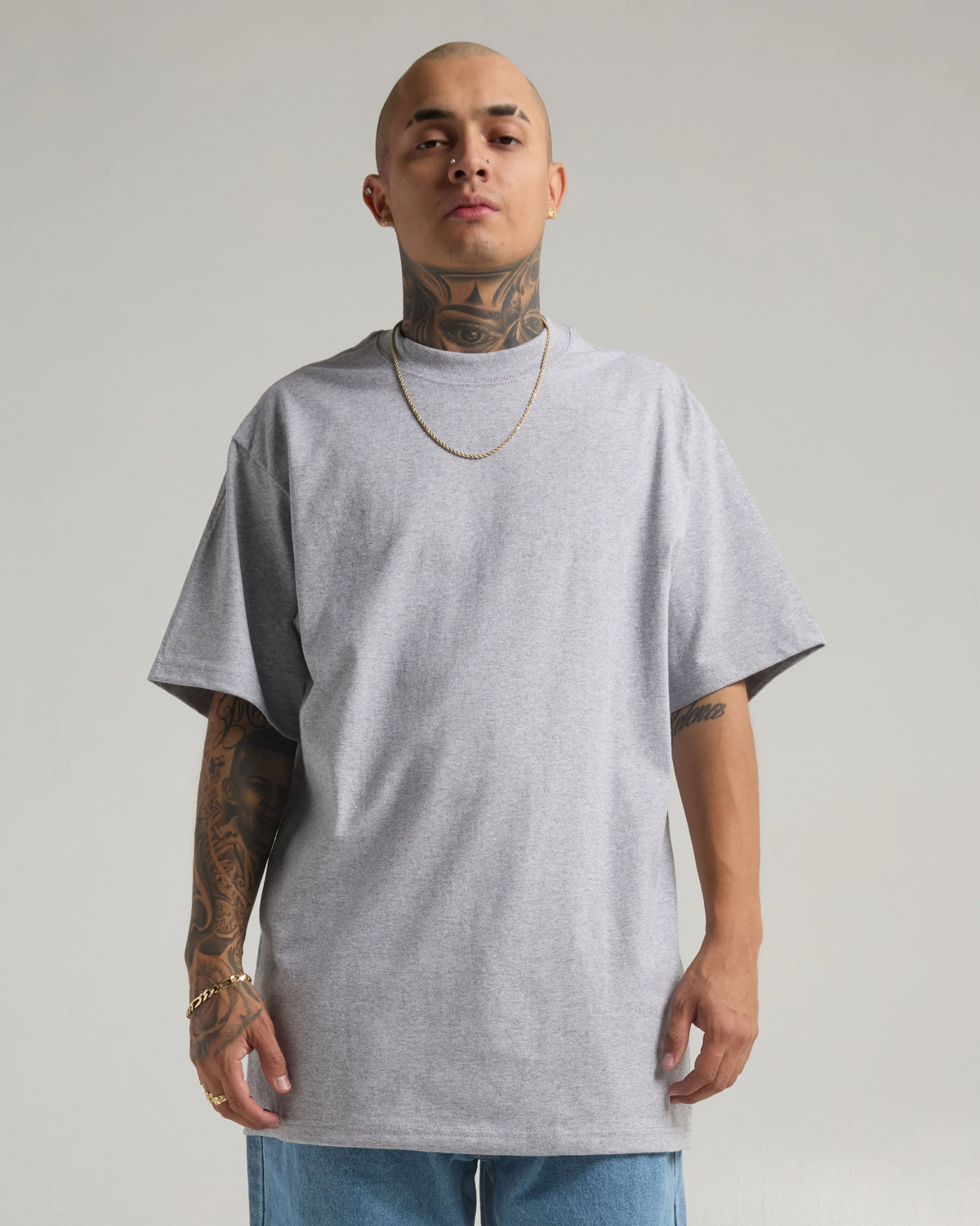 Heavyweight streetwear custom T-shirt with a structured oversized fit
