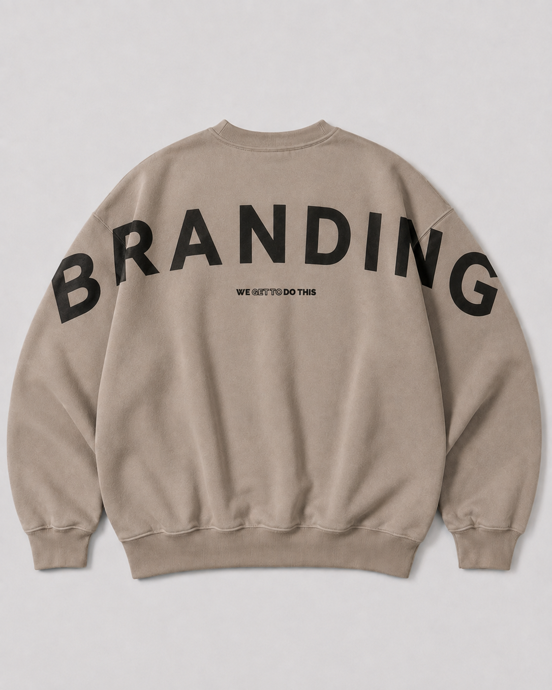 Oversized Silicone Patch & Flock Print Crewneck Production Sample